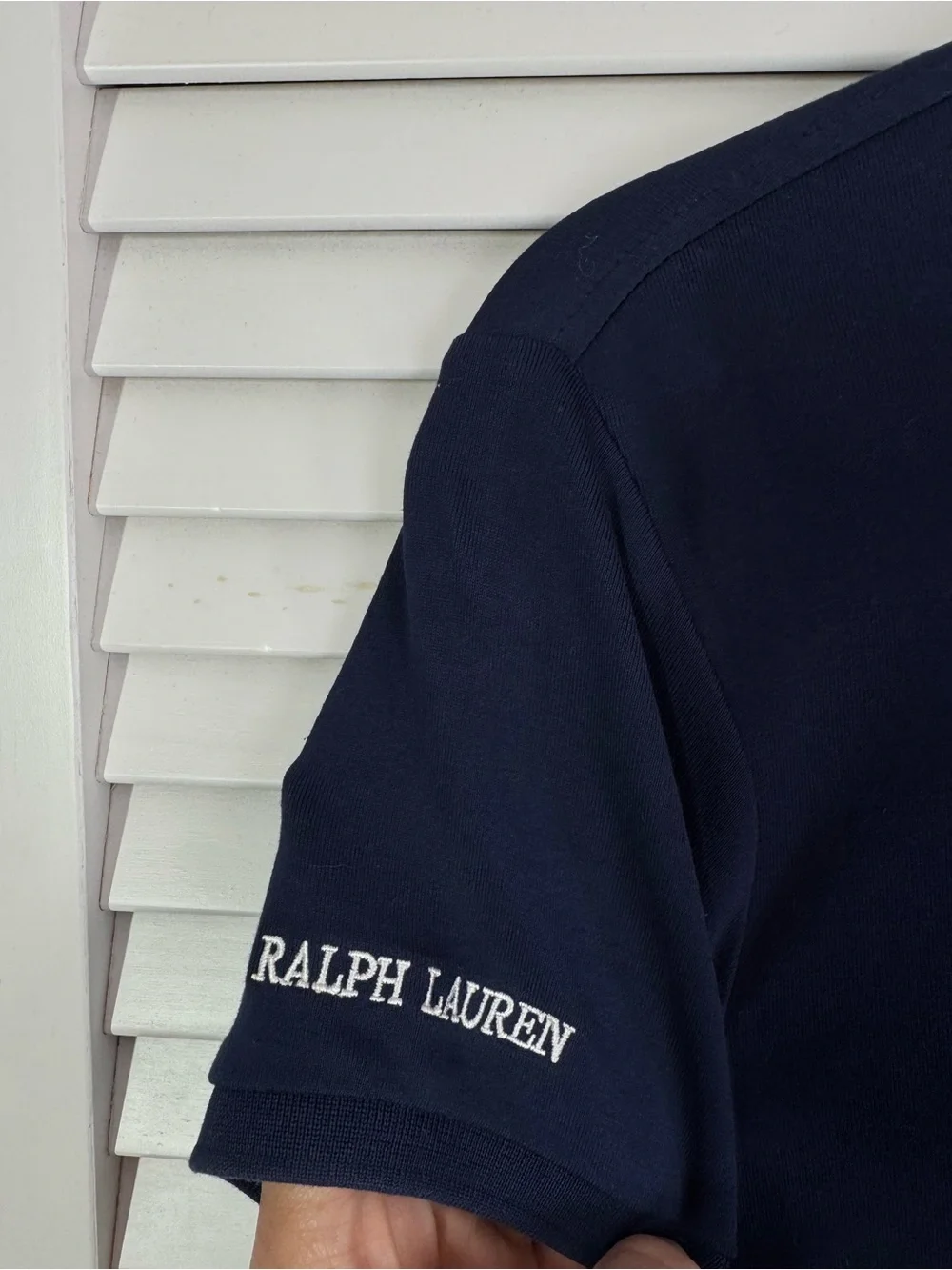 Ralph Lauren Golf Tailored Zipper Polo Shirt Tee Fit Big Pony Logo Navy Large - Picture 5 of 7
